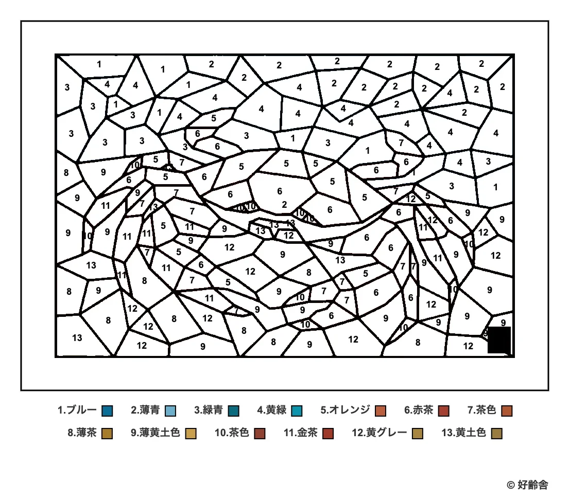 高齢者向け無料塗り絵：カニ（A4印刷用・脳トレ介護レク）