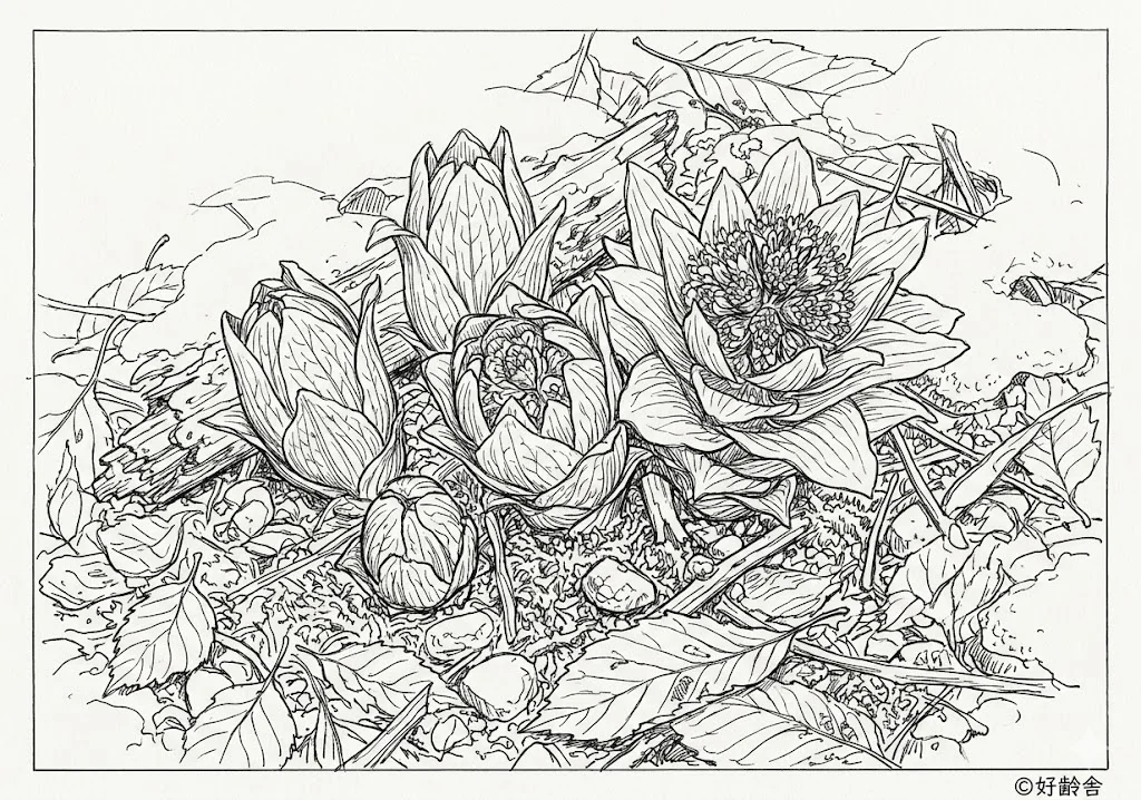 Printable Coloring book of butterbur coloring page for seniors