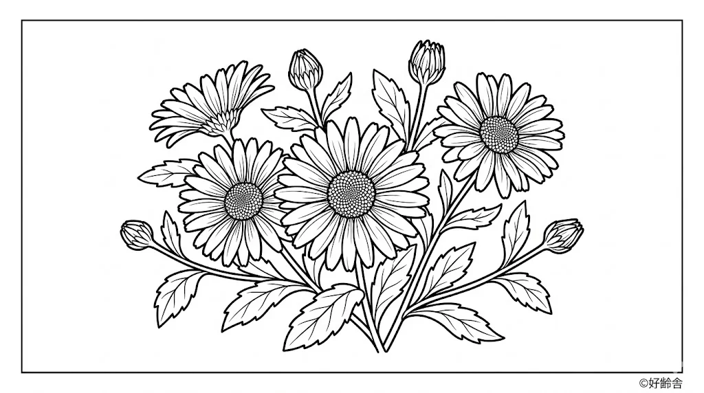 Printable Margaret's coloring book coloring page for seniors