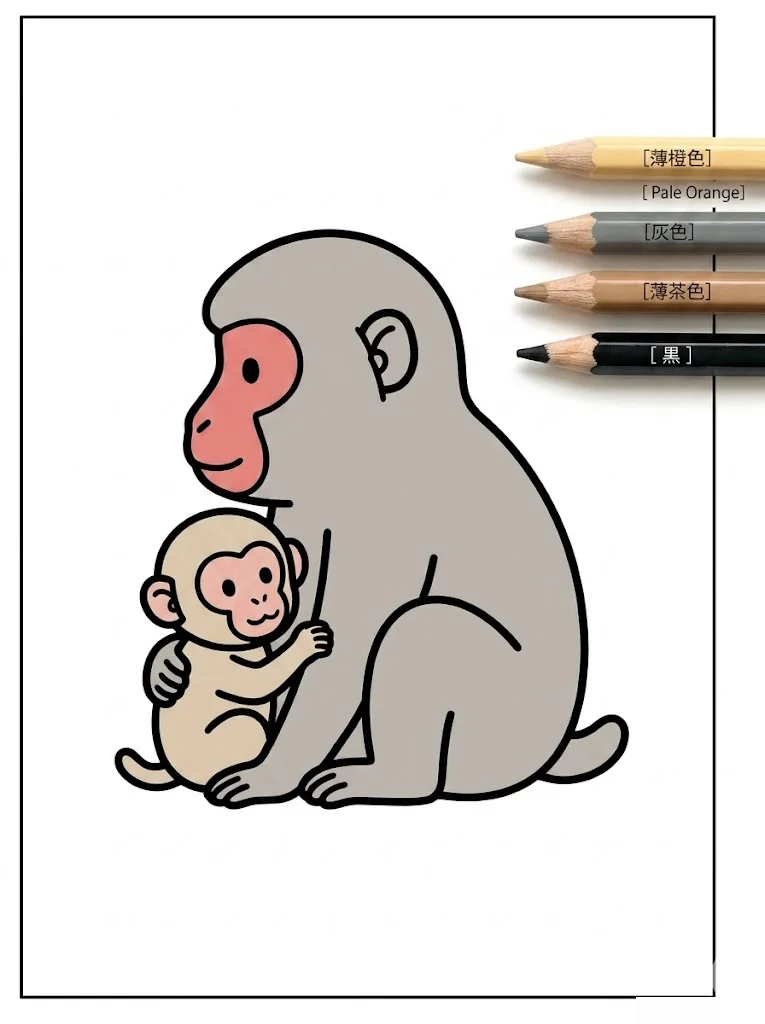 Japanese Macaque colored