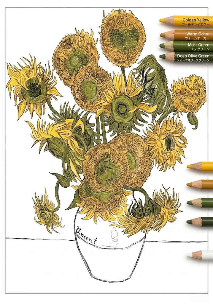 Sunflowers colored