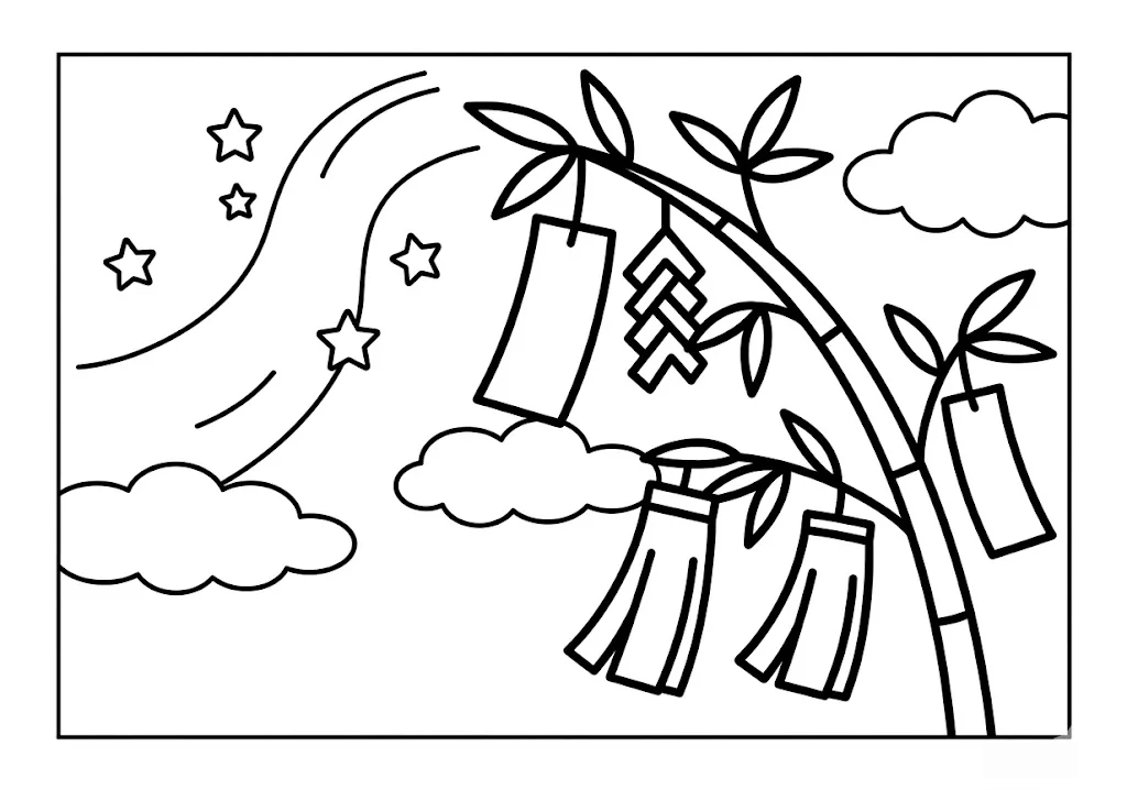 Tanabata — Star Festival coloring page
