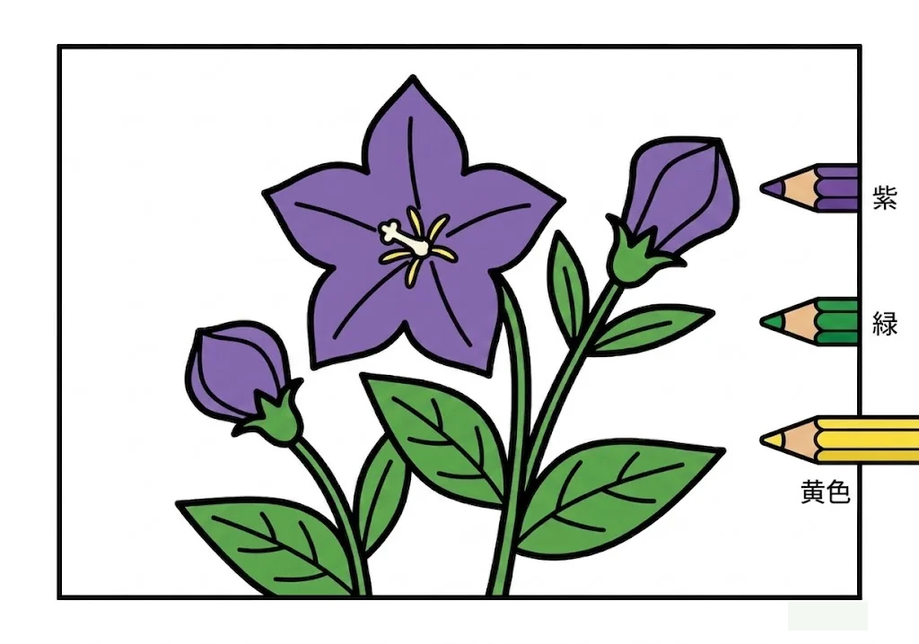 Colored Bellflower coloring book coloring page example