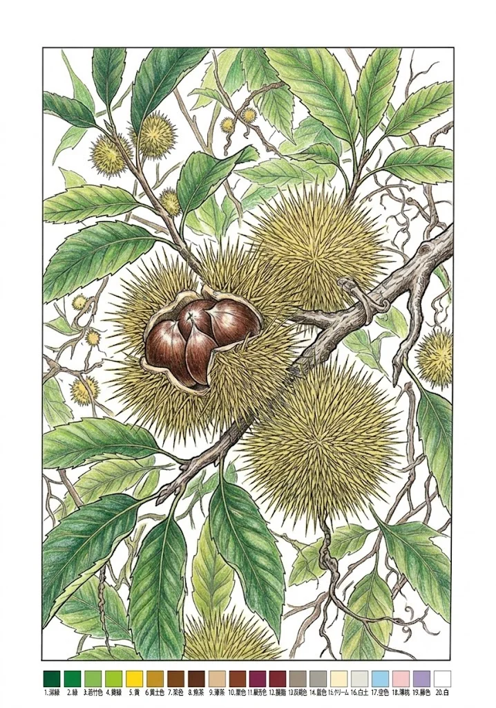 Colored Chestnut coloring book coloring page example