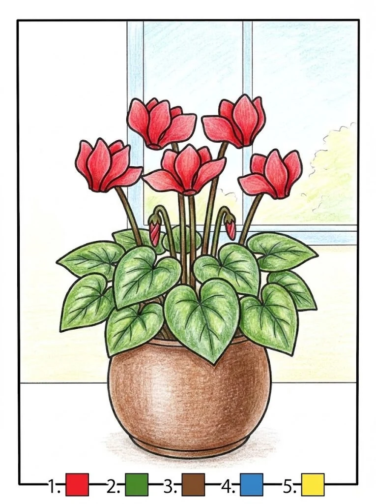 Colored Cosmos coloring book coloring page example