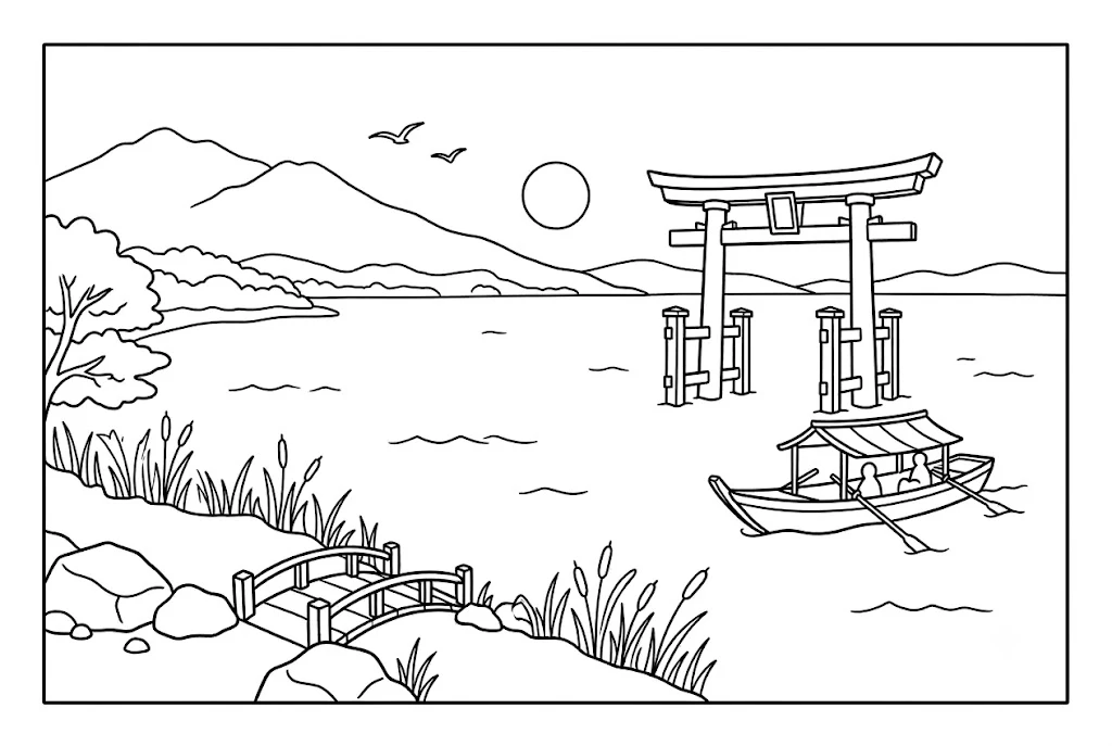 Biwako coloring page