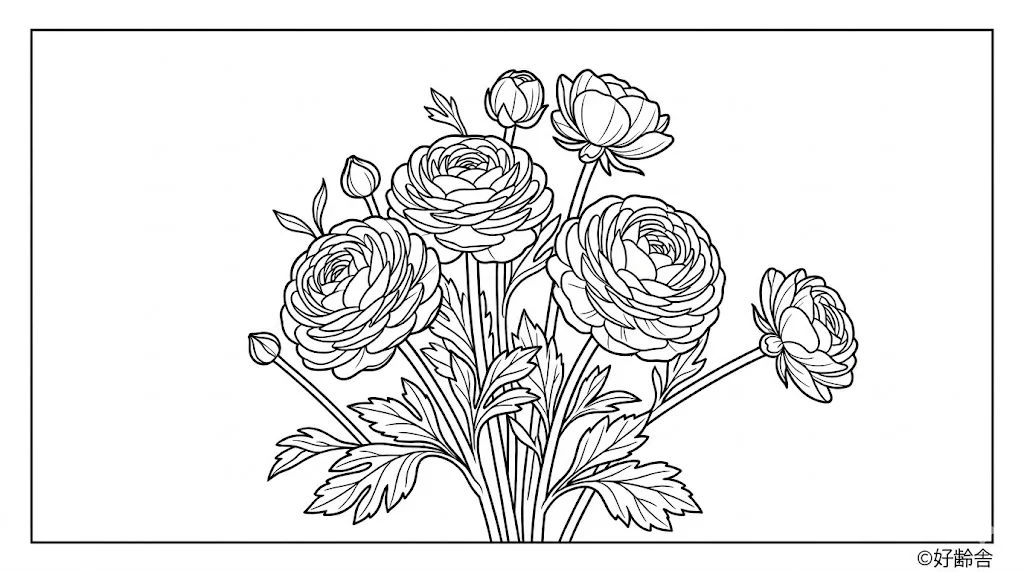 Dibujo de Lu Lian Hua (3) para colorear para personas mayores