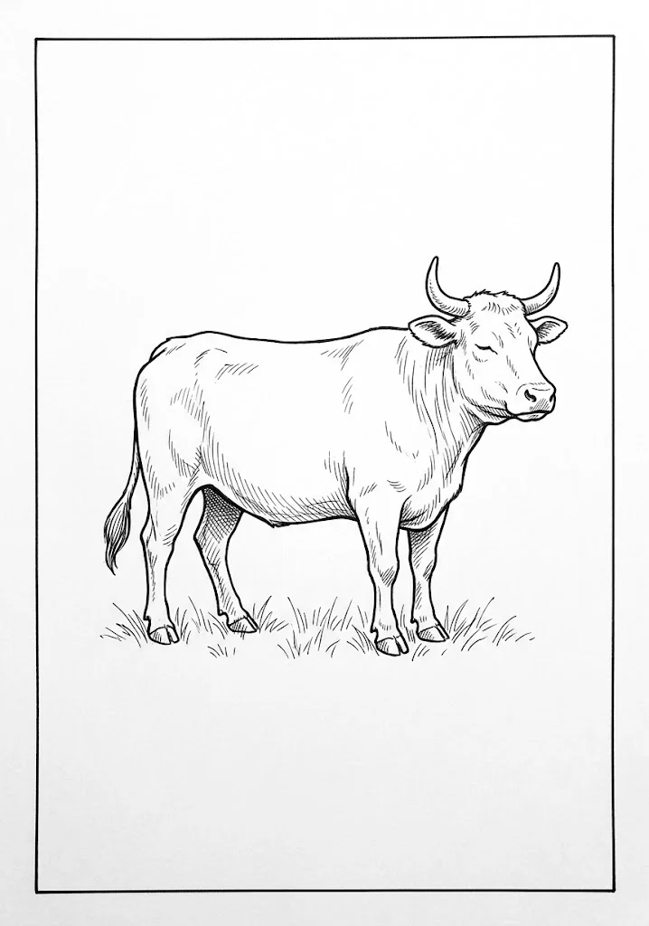 Coloriage pour seniors : Vache — à imprimer