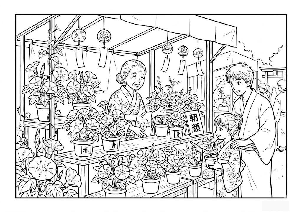 Dessin Ipomée Ichi — Marché aux ipomées 2