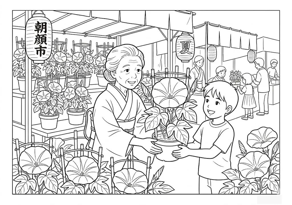 Dessin Ipomée Ichi — Marché aux ipomées 3