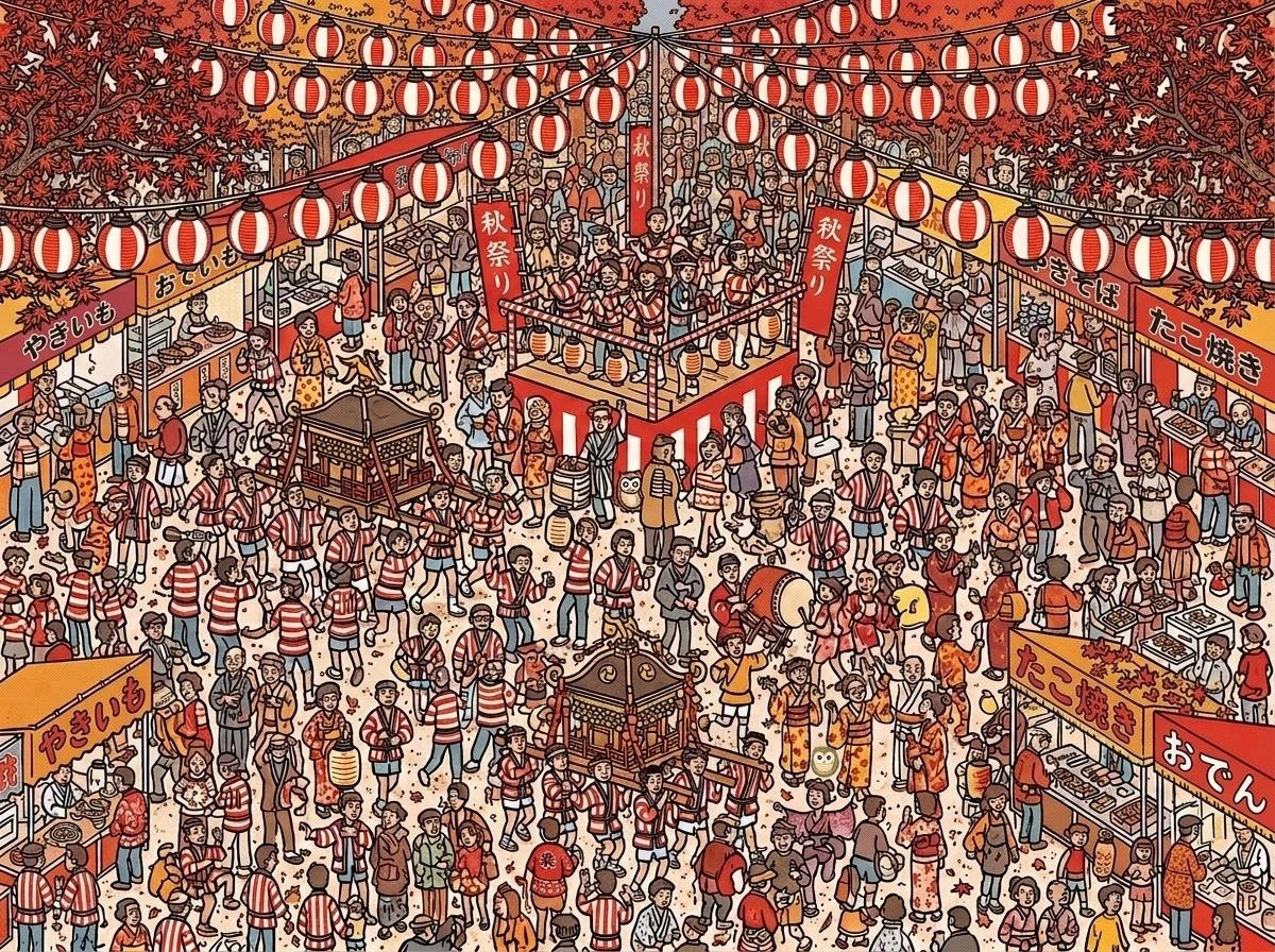 Free Picture Puzzle: Autumn Festival, Mikoshi & Bon Dance