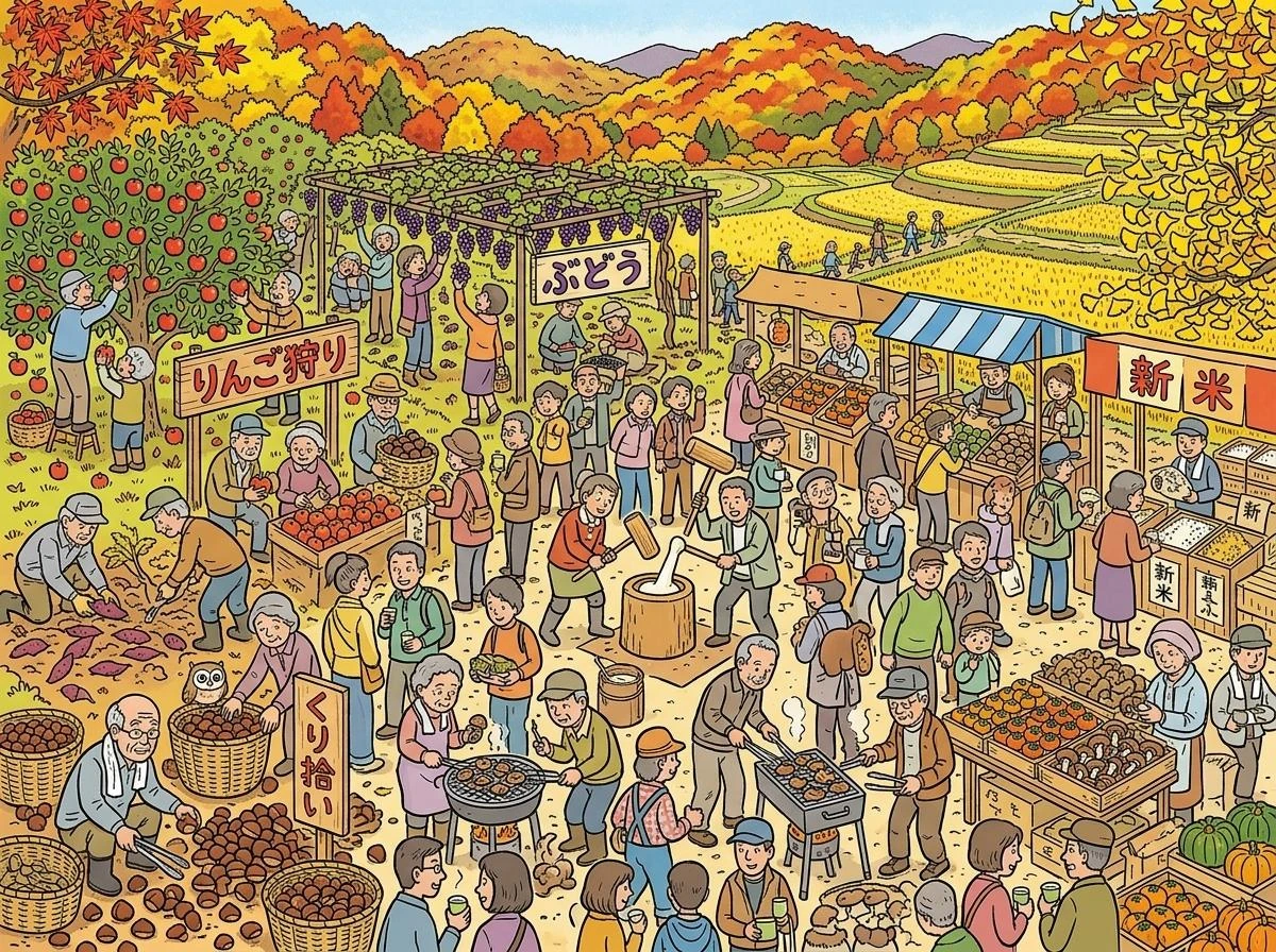 Free Picture Puzzle: Bountiful Autumn Harvest & Orchard Picking