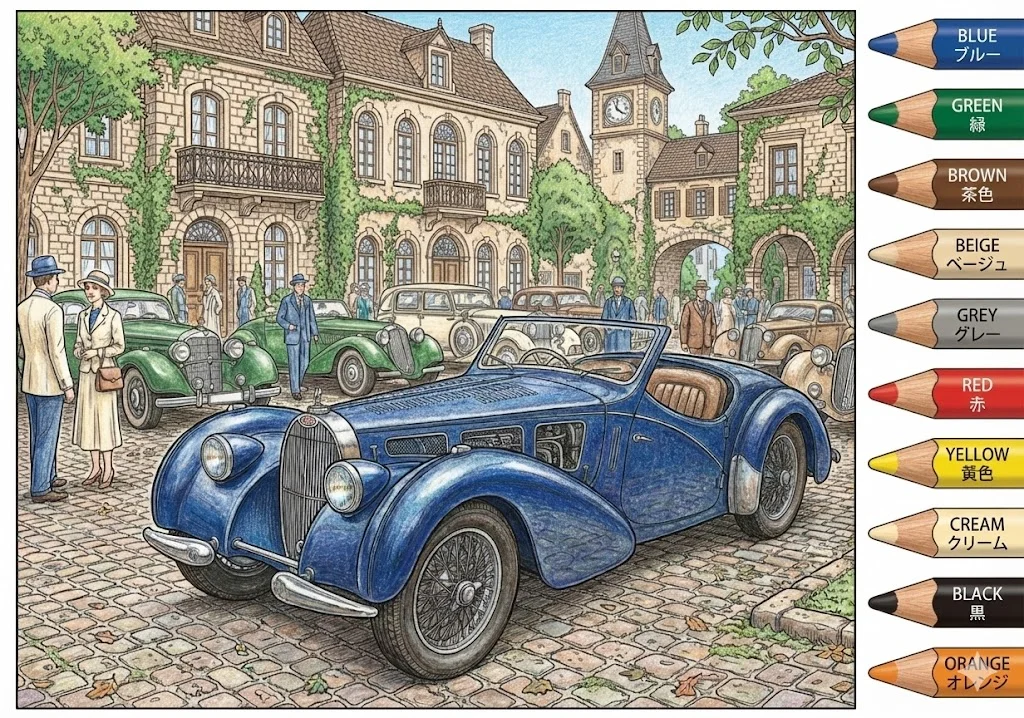 Exemple de coloriage : Voitures de collection
