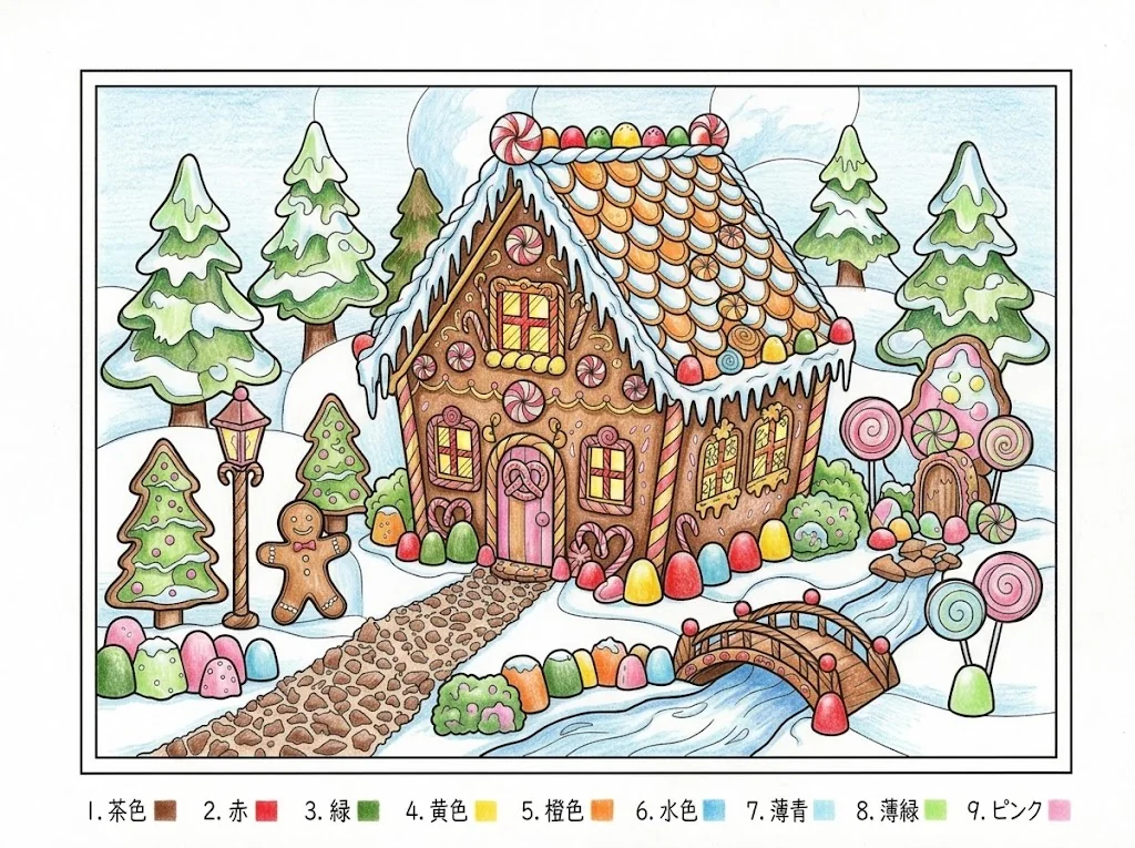 Exemple de coloriage : Maison en pain d'épices