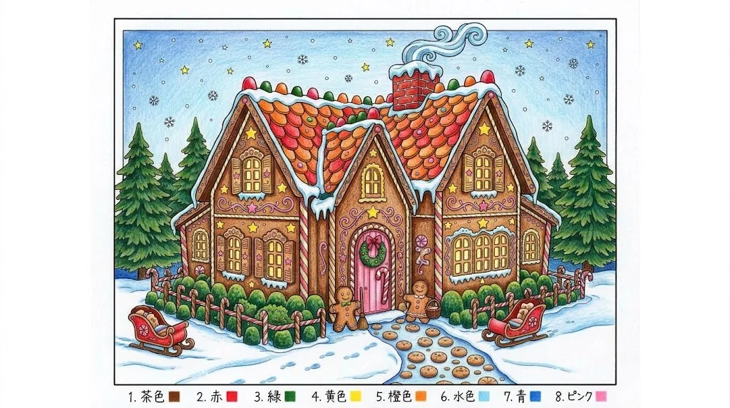 Exemple de coloriage : Maison en pain d'épices