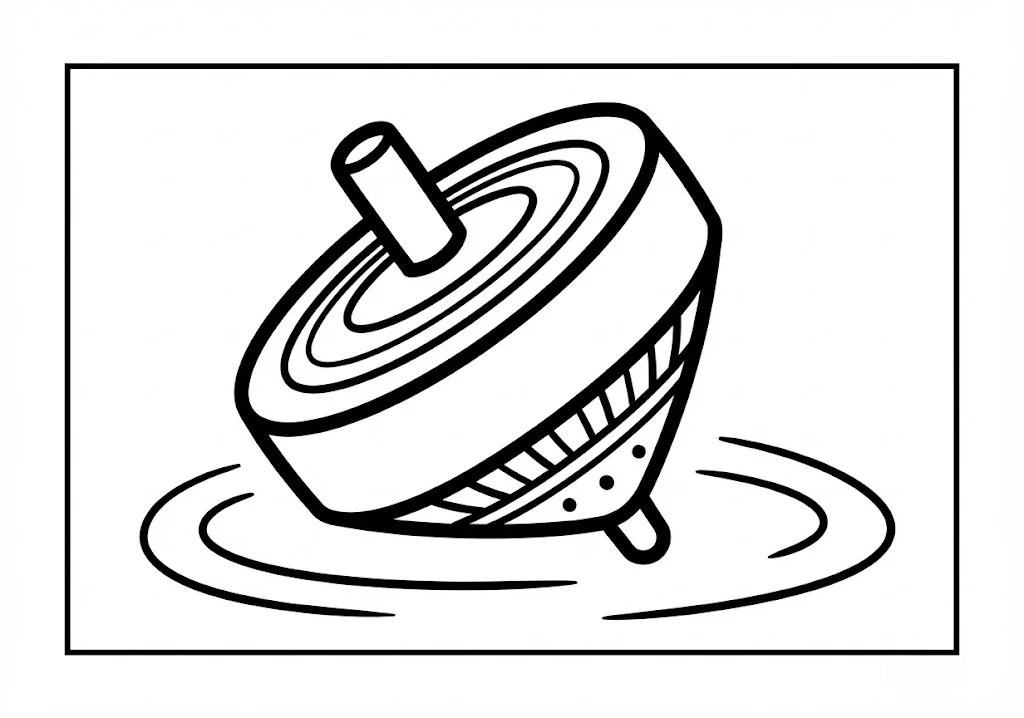 Coloriage gratuit à imprimer pour seniors : Toupie Koma