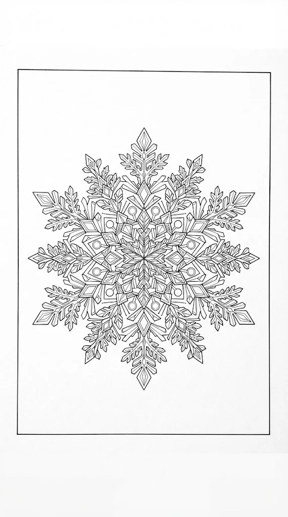 Coloriage gratuit à imprimer pour seniors : Flocon de neige