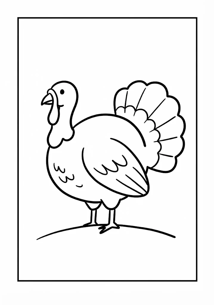 Coloriage gratuit à imprimer pour seniors : Dinde