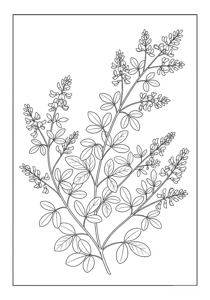 Livre de coloriage imprimable Lespedeza pour seniors