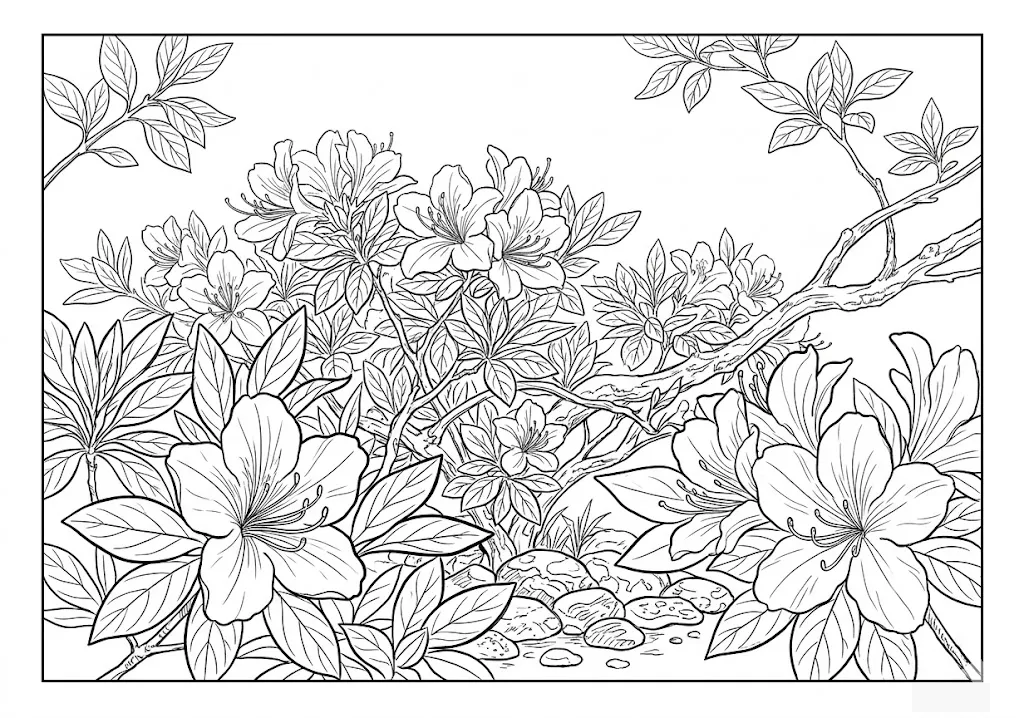 Livre de coloriage imprimable Azalée pour seniors