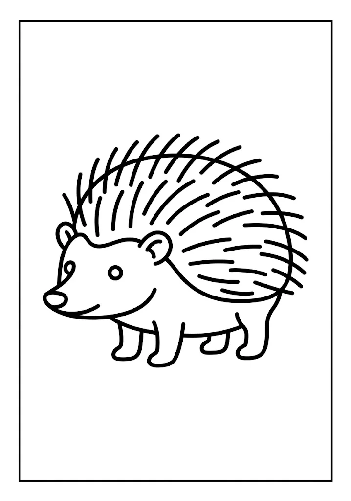 Ausmalbild für Senioren: Igel — zum Ausdrucken