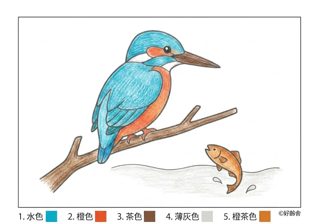 Eisvogel — ausgemalt
