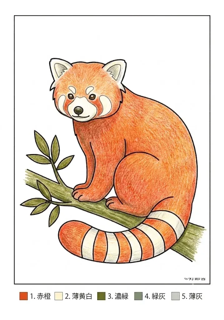 Roter Panda — ausgemalt