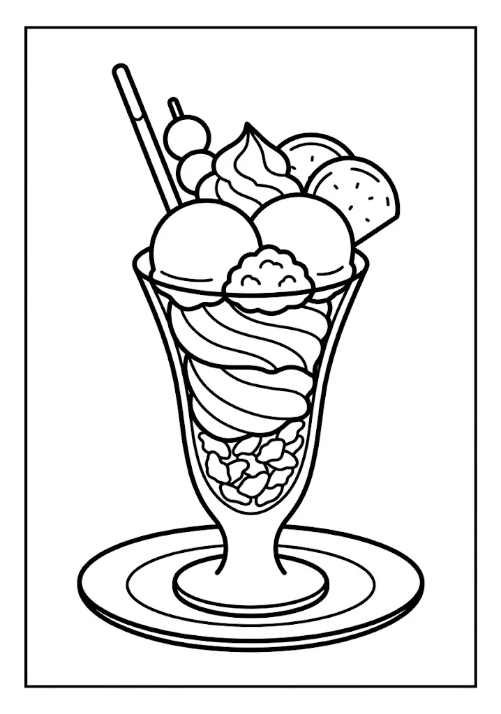 Matcha Parfait coloring page