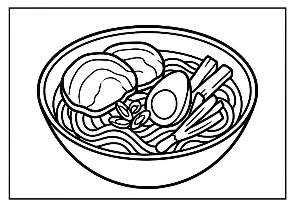 Ramen coloring page