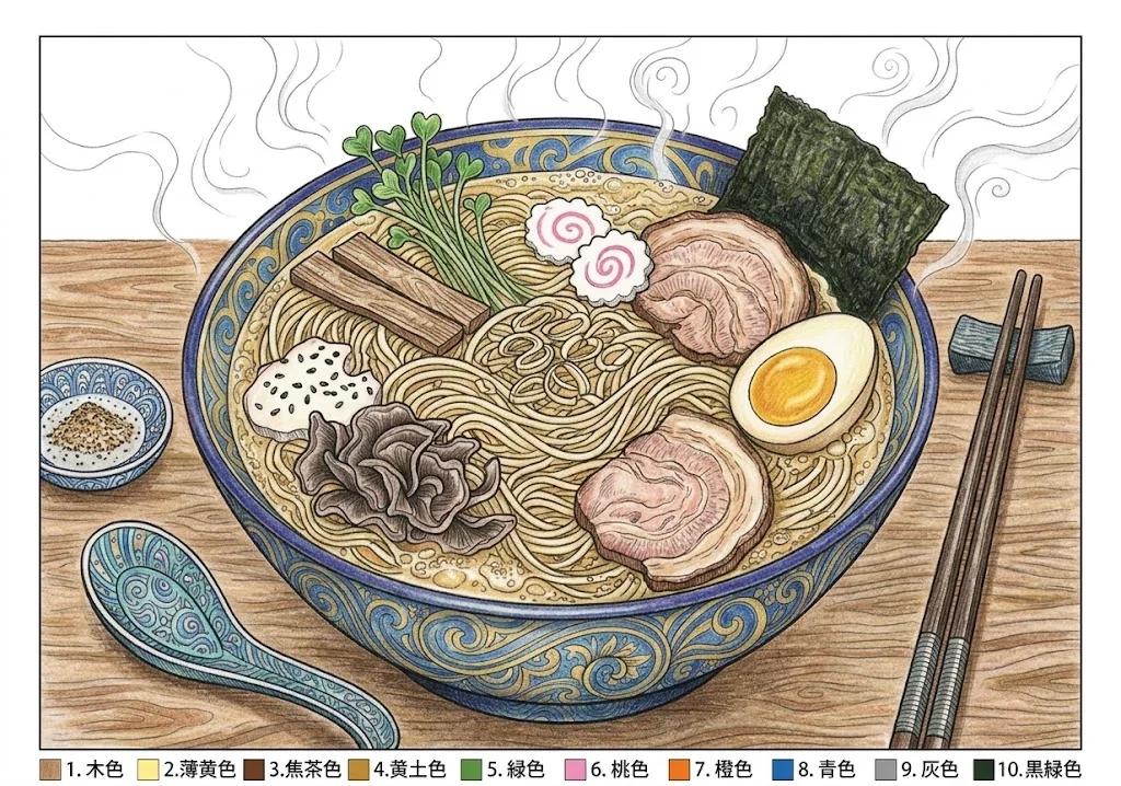 Ramen design 4 colored