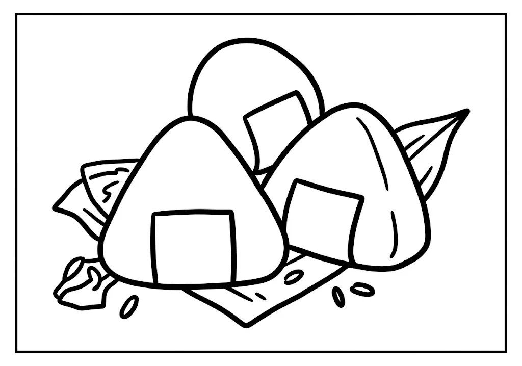 Onigiri coloring page