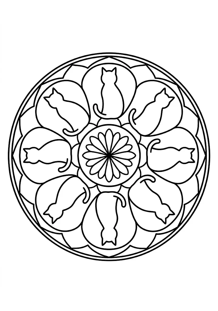 Katzen-Mandala — Einfach