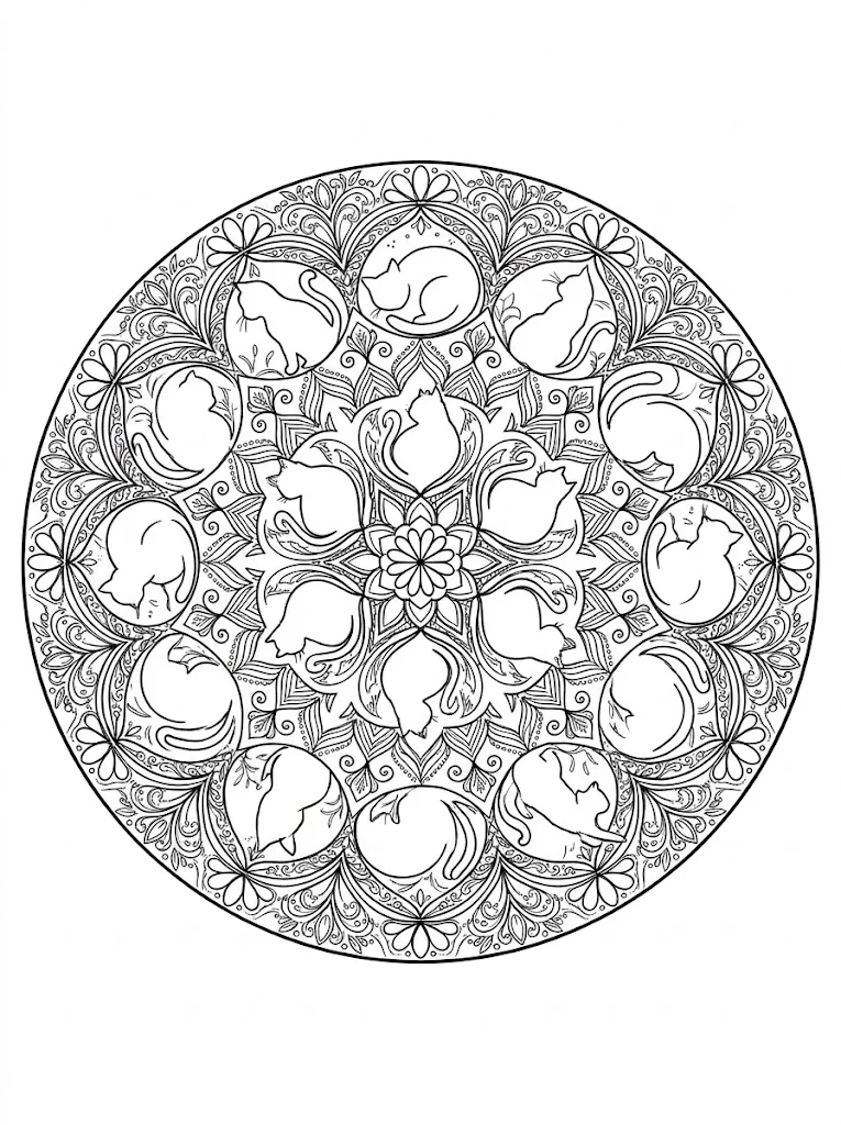 Katzen-Mandala — Mittel