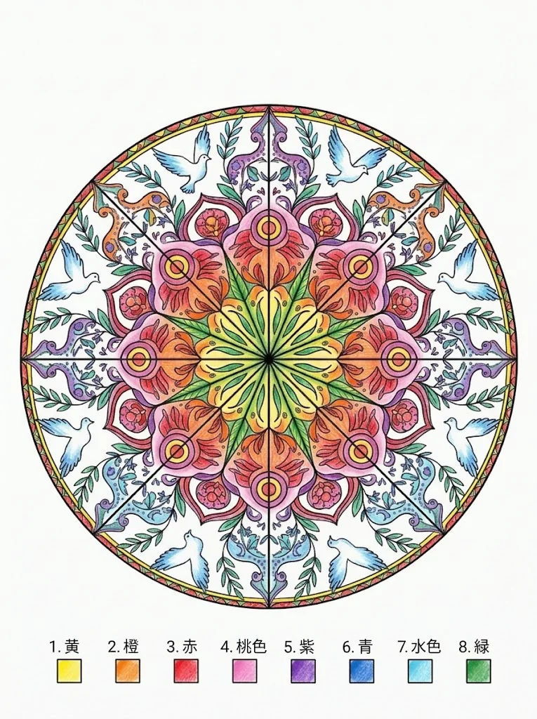 Tauben-Mandala — Fortgeschritten