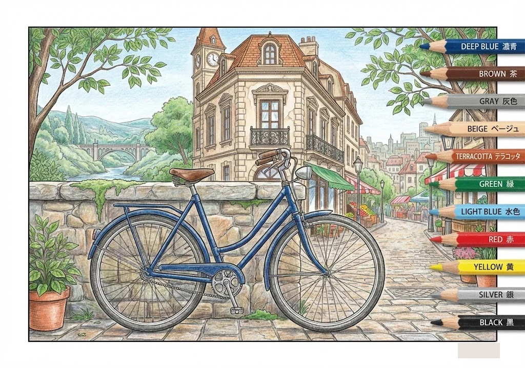 Farbiges Beispiel: Fahrrad