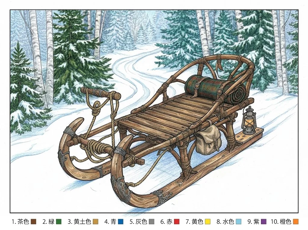 Farbiges Beispiel: Schlitten
