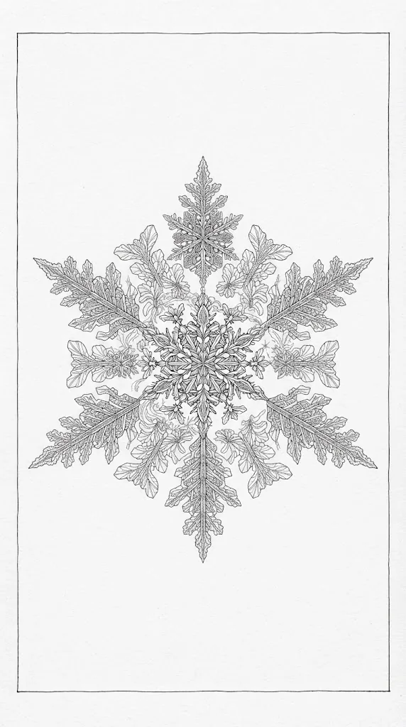 Kostenloses Ausmalbild für Senioren: Schneeflocke