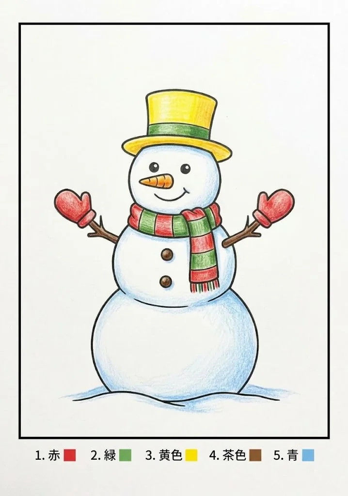Farbiges Beispiel: Schneemann
