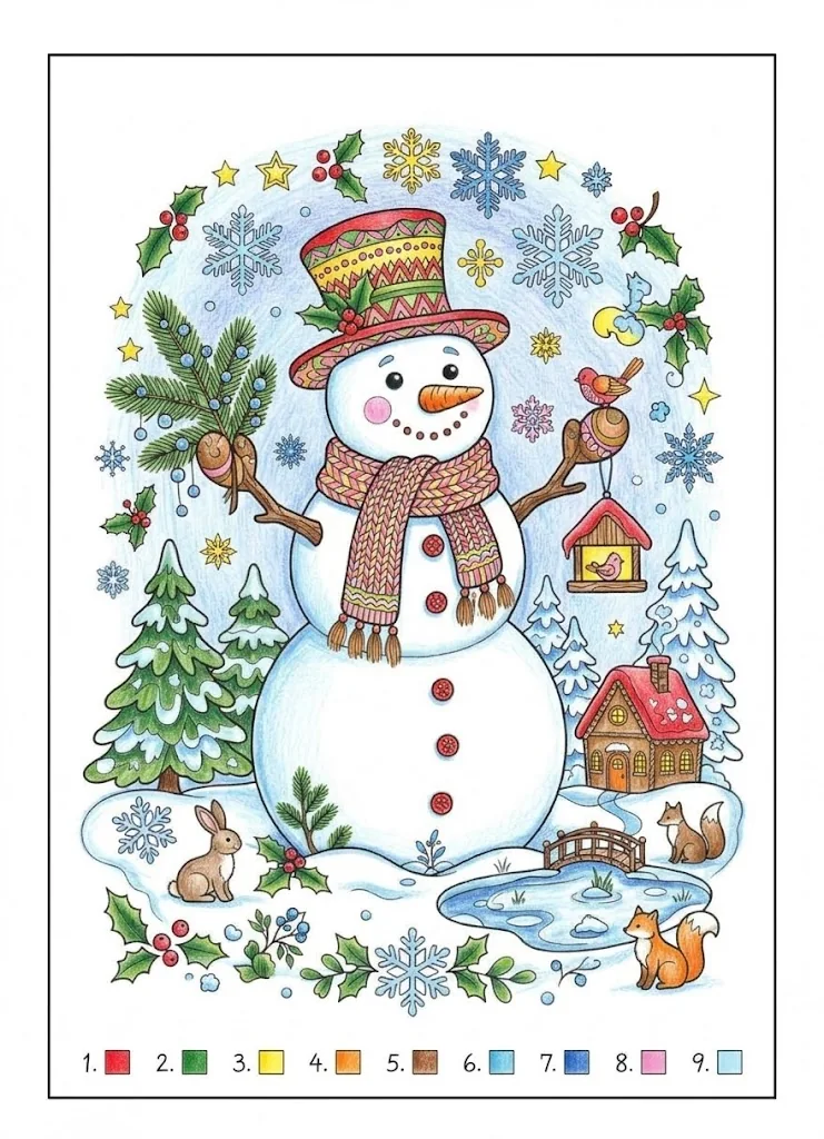 Farbiges Beispiel: Schneemann