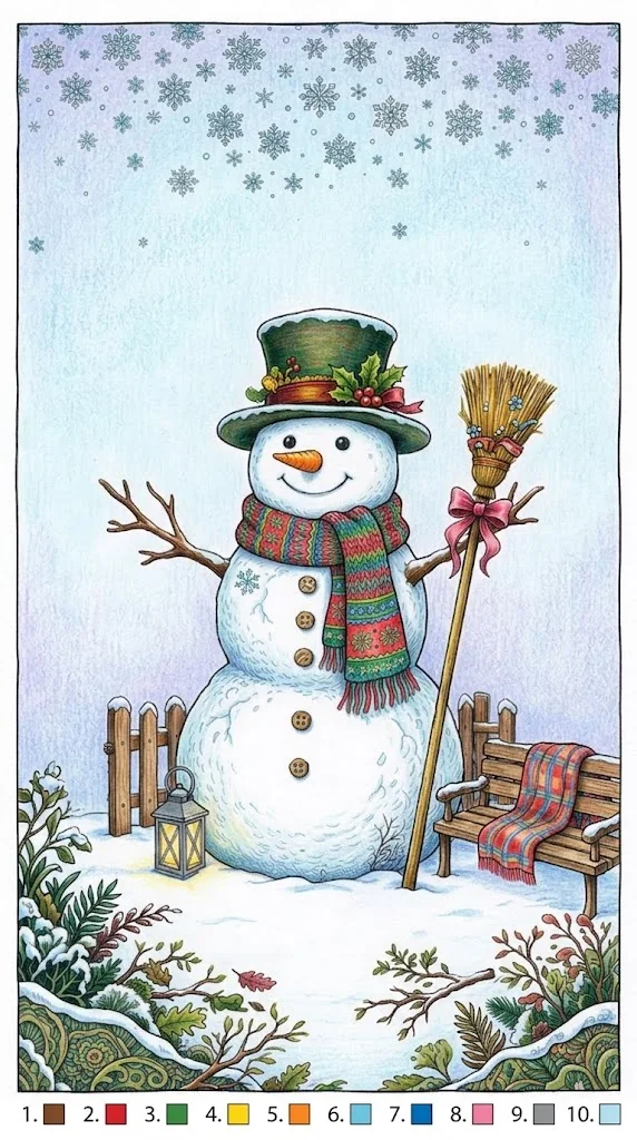 Farbiges Beispiel: Schneemann