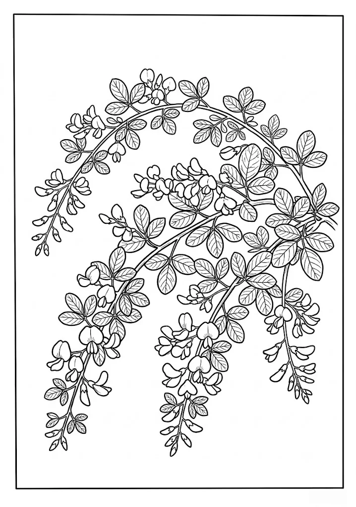 Buschklee — Ausmalbild zum Ausdrucken für Senioren