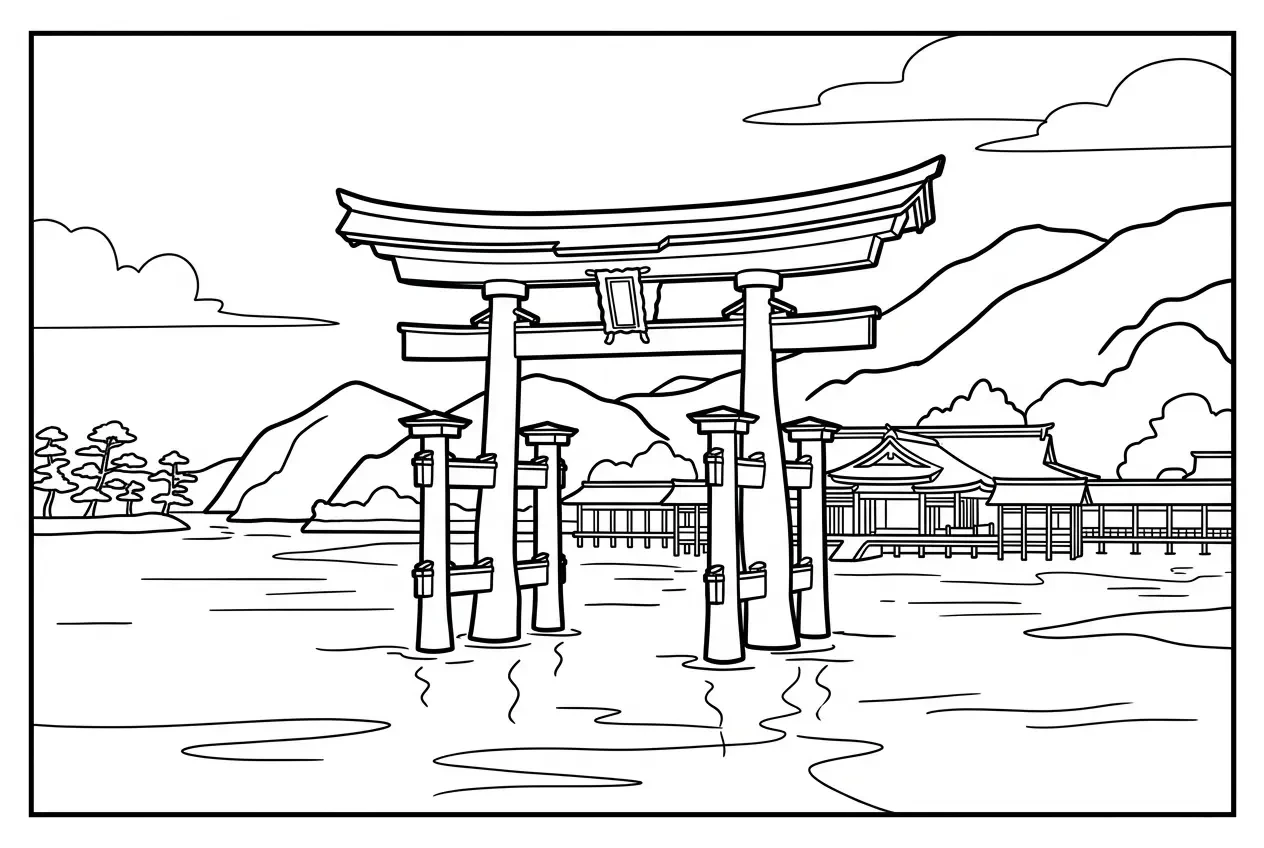 Itsukushima — Ausmalbild