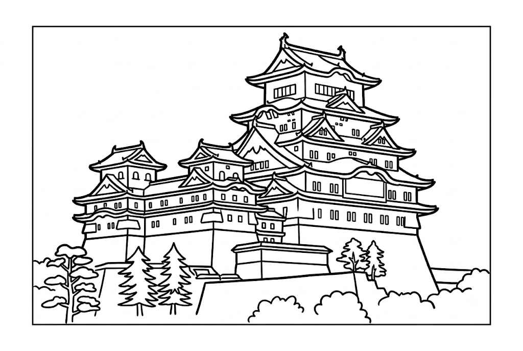 Himeji — Ausmalbild