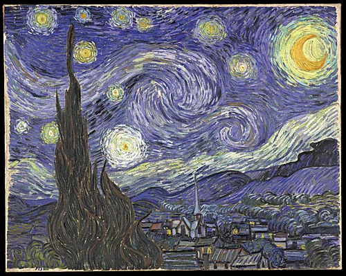 星月夜の塗り絵の塗り絵 完成見本