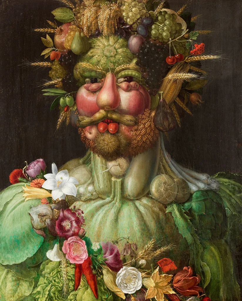ウェルトゥムヌスに扮するルドルフ2世の塗り絵の塗り絵 完成見本