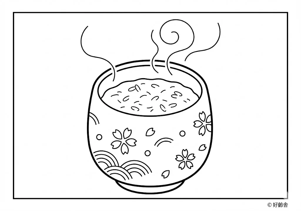 ひな祭りの食べ物 (Hinamatsuri Food (Girl's Festival Foods)) ｜ 高齢者（g3b3）向け無料塗り絵｜美味しい食べ物イラスト