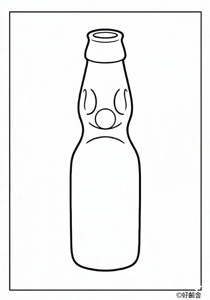 ラムネの塗り絵の塗り絵（高齢者向け）