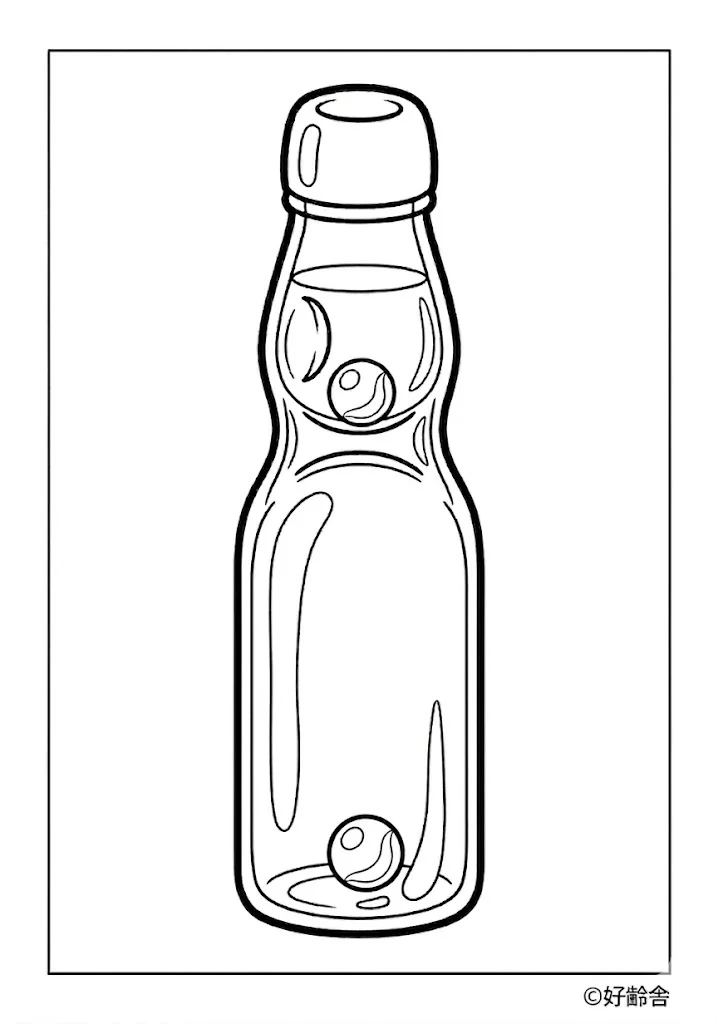 ラムネの塗り絵の塗り絵（高齢者向け）