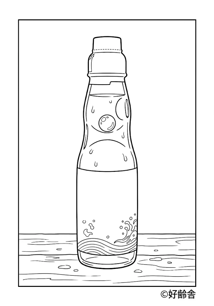 ラムネの塗り絵の塗り絵（高齢者向け）