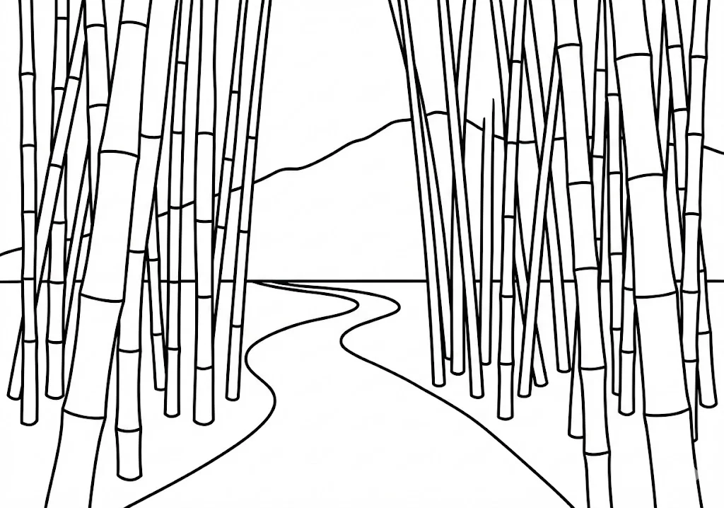 嵐山の塗り絵
